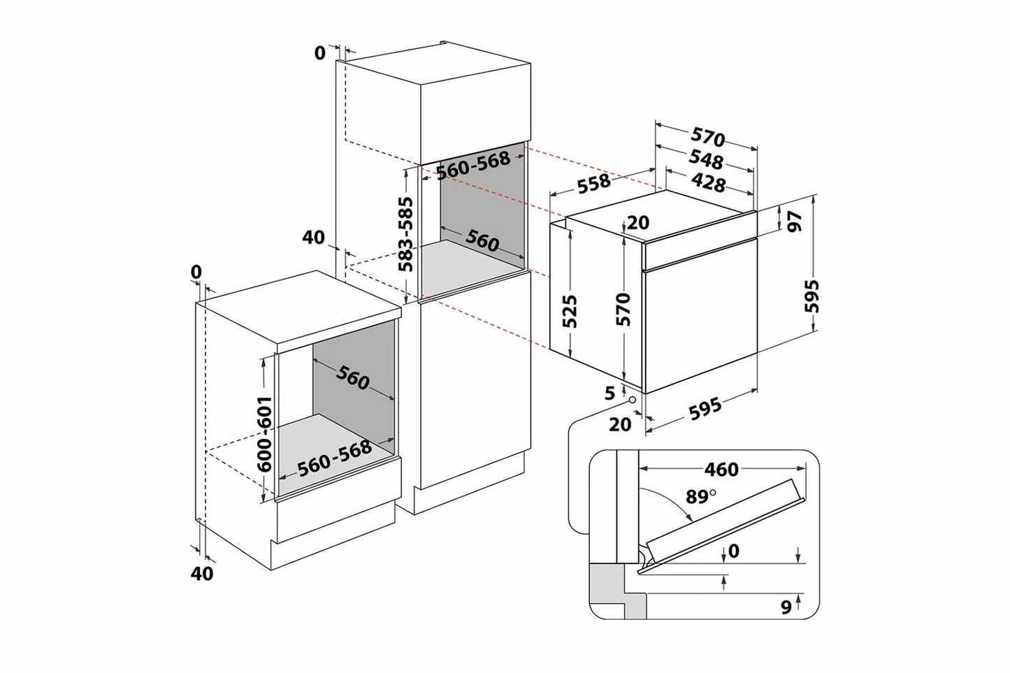 Hotpoint Class 2 Built-In Multiflow Electric Single Oven | HO458CFBUK