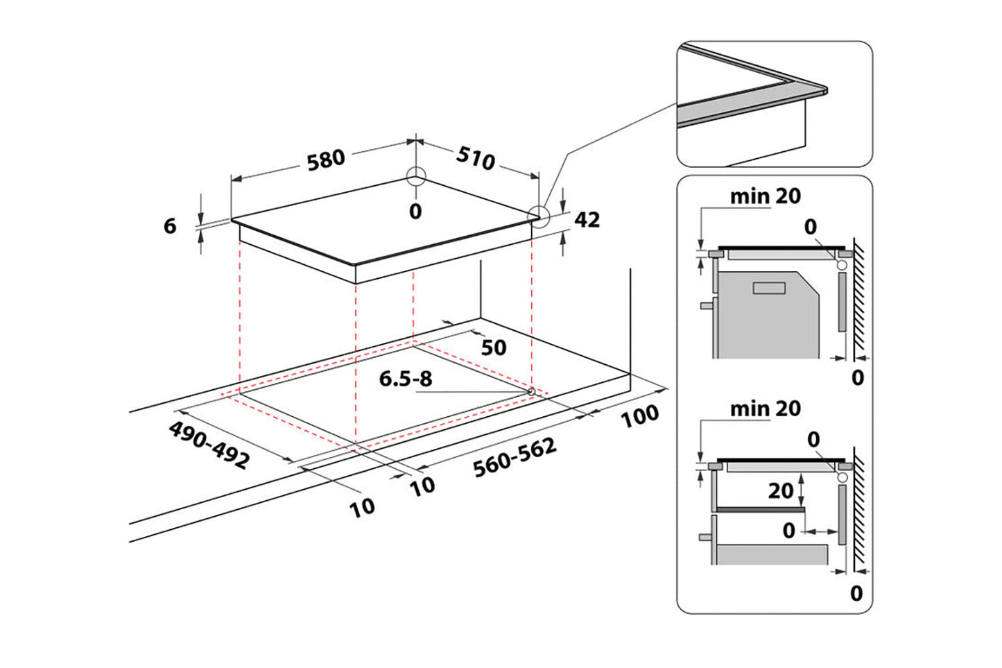 Whirlpool 60cm Built-in Ceramic Hob | AKT8090LX