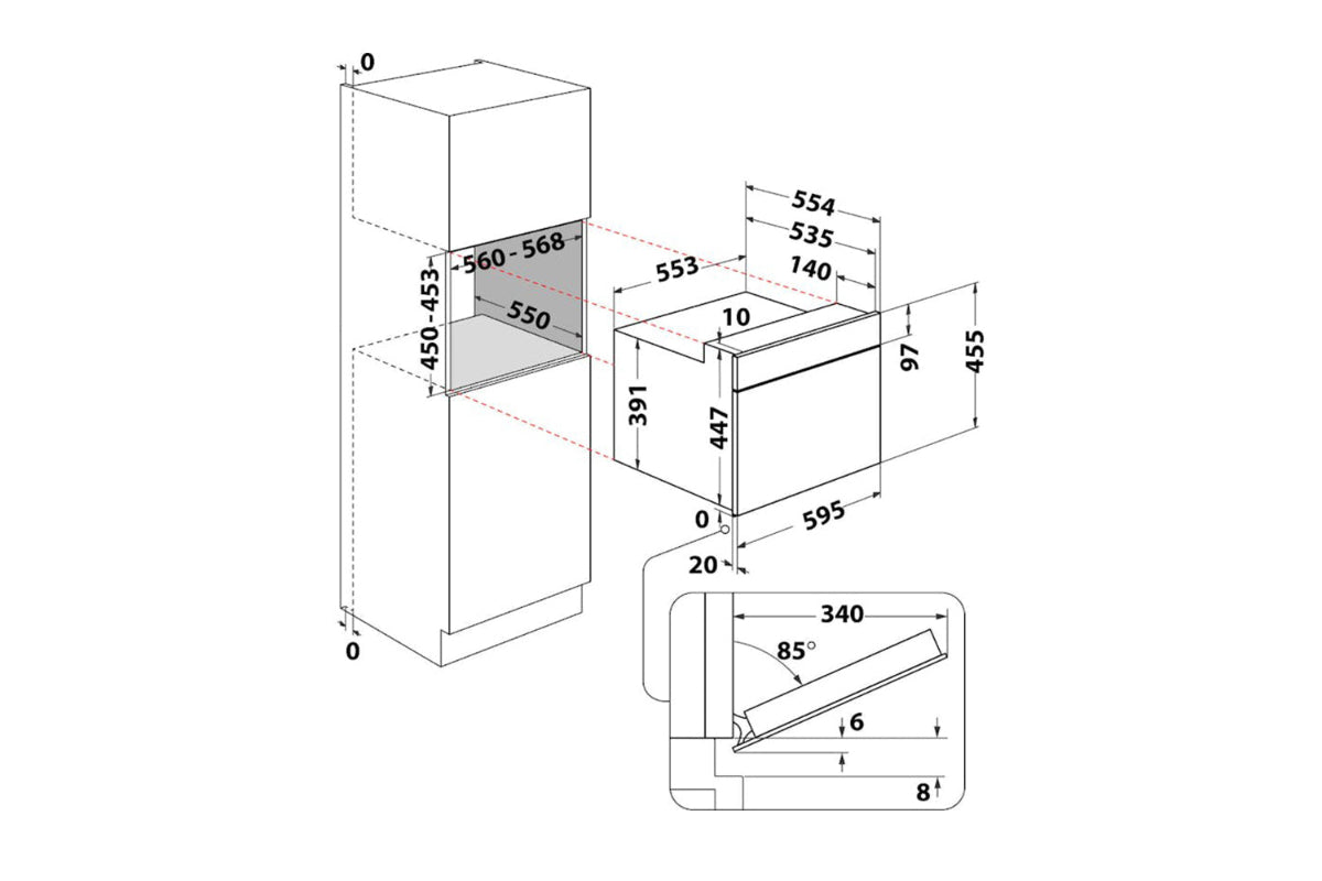 Whirlpool 40L 900W Built-in Microwave Oven | AMW9615/IXUK | Stainless Steel