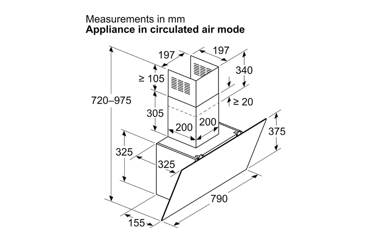 Neff N 30 Wall Mounted 80cm Cooker Hood | D83IDK1S0B