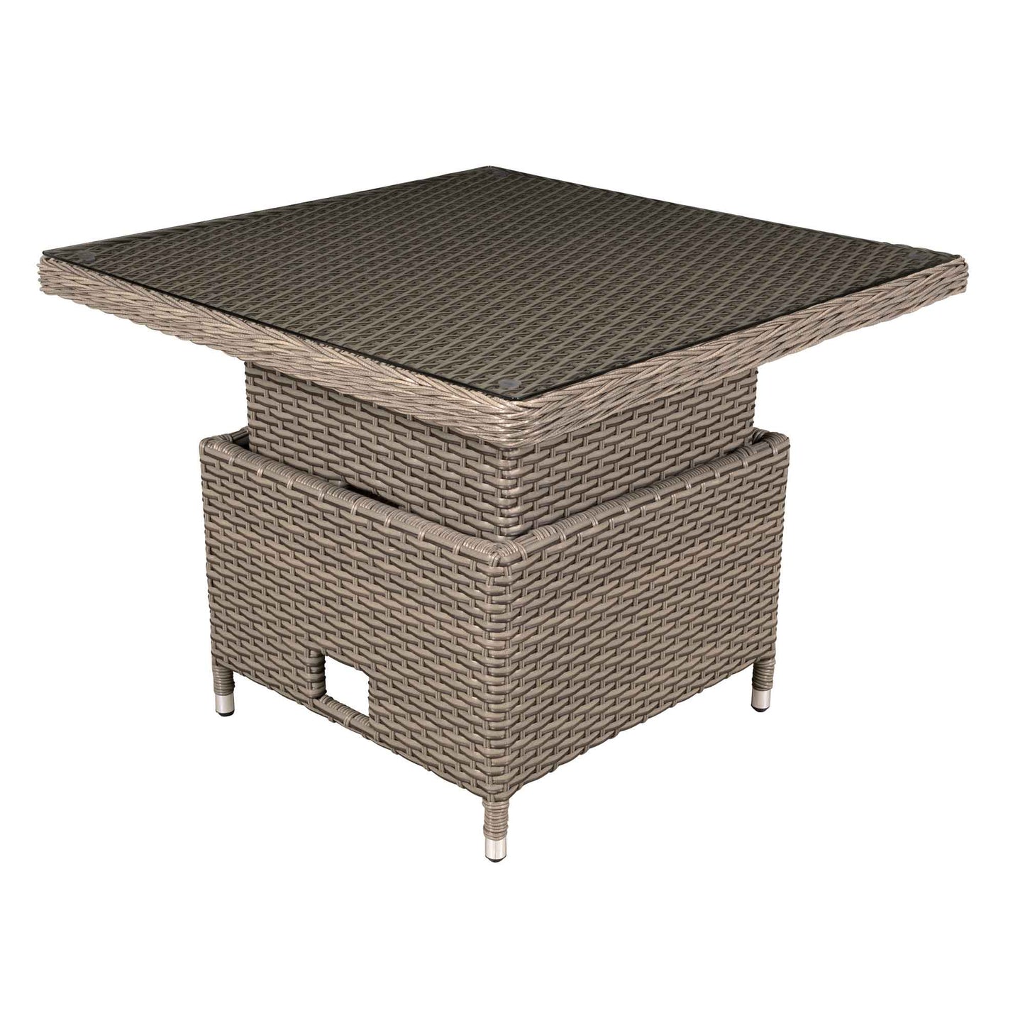 Chester Rattan Wicker Height-Adjustable Outdoor Dining Table - Brown - DG73