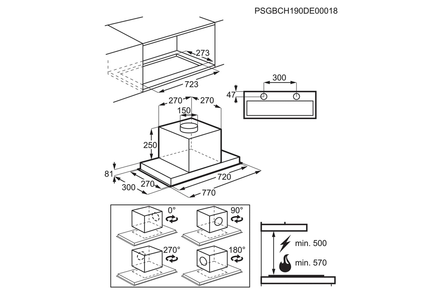 AEG 6000 Series 80cm Hob2Hood Built-in Cooker Hood | DGE5861HM