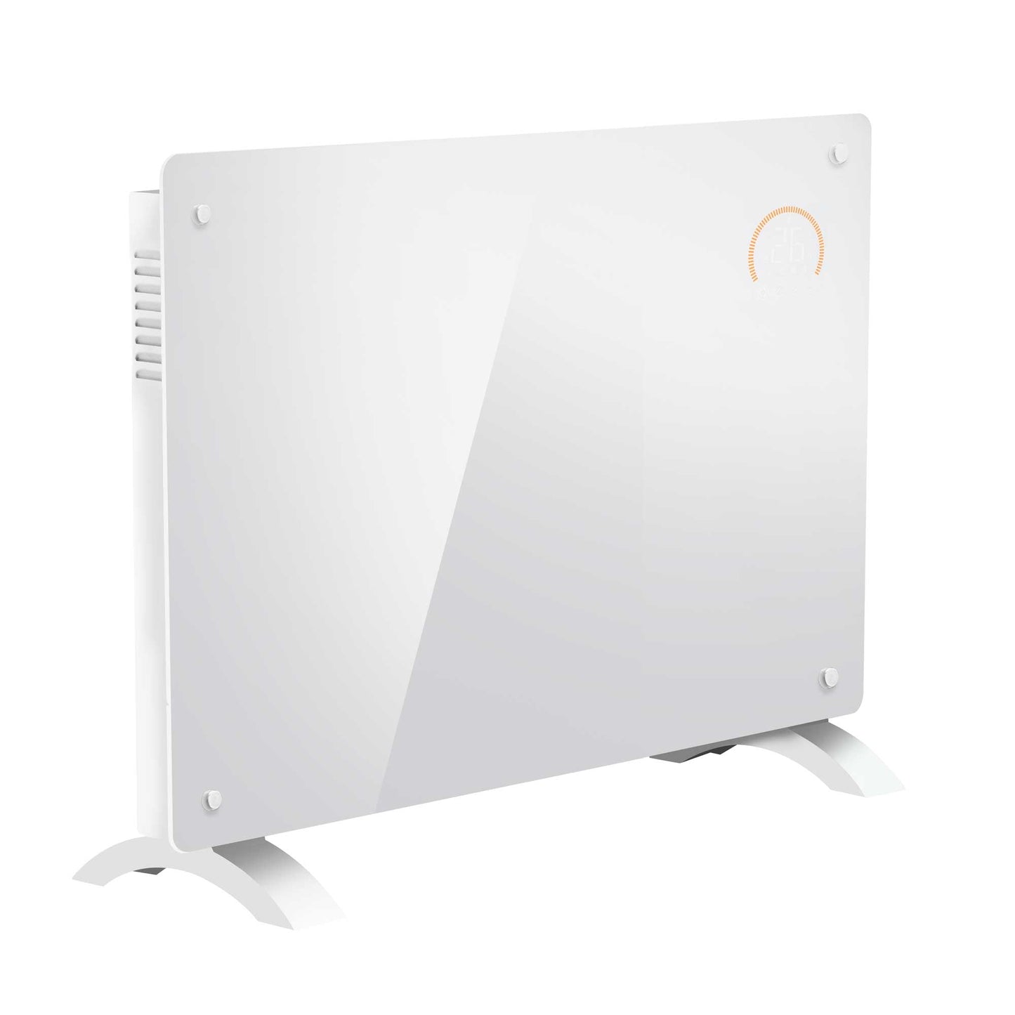 Baridi Electric Glass Panel Heater, 1500W, 24/7 Timer, Wi-Fi Enabled, Remote Control, White - DH138