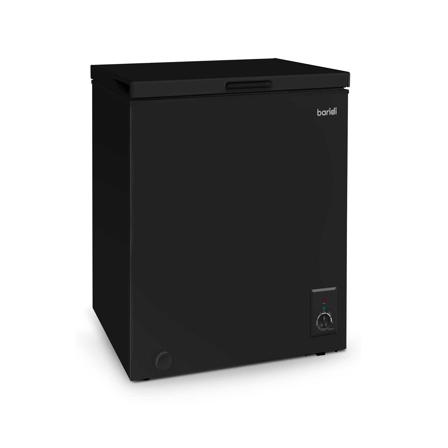 Baridi Freestanding Chest Freezer, 99L, Garage and Outbuilding Safe, Adj. Thermostat, Black - DH153
