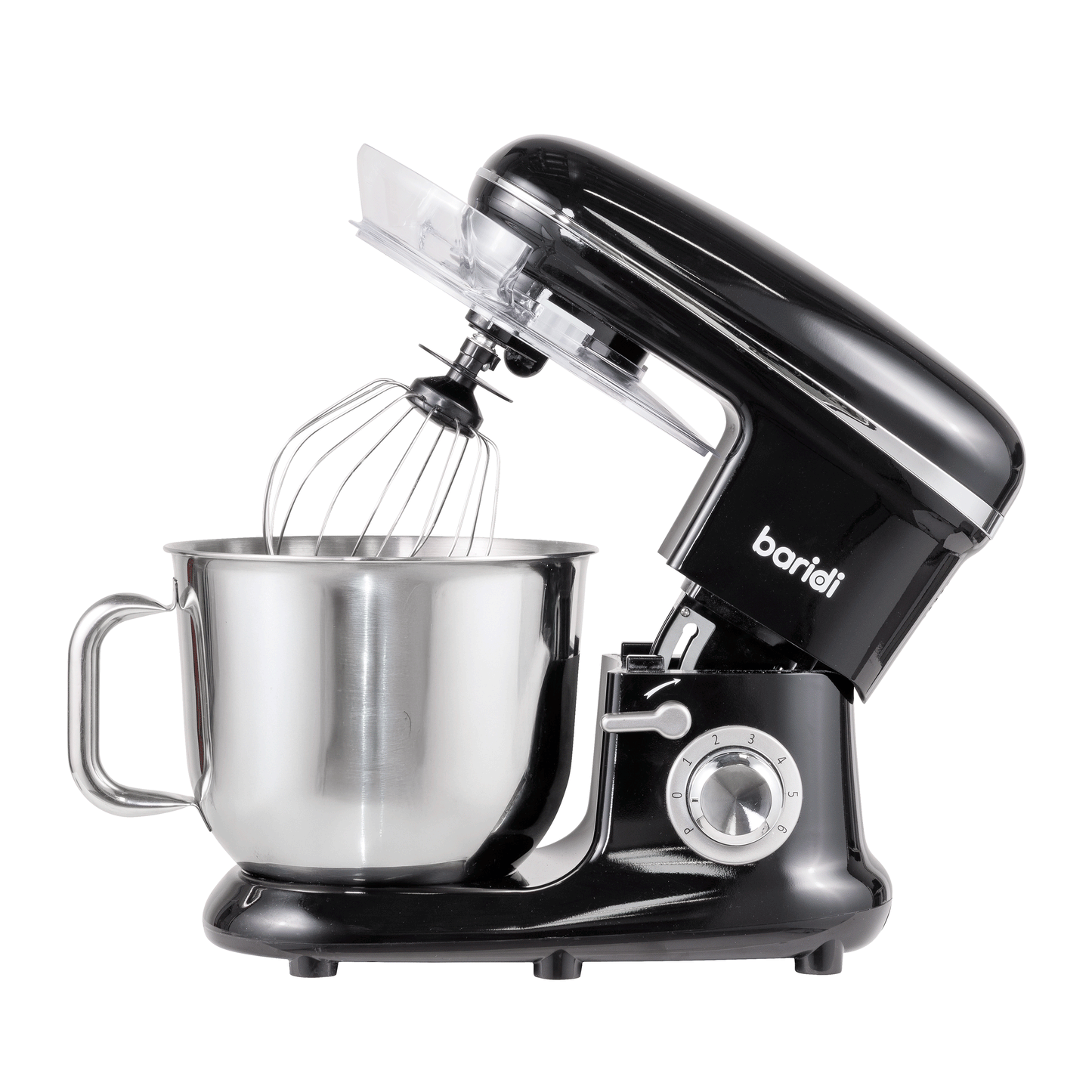 Baridi Stand Mixer, 6L Capacity, Supplied with 3 Accessories, Black - DH173