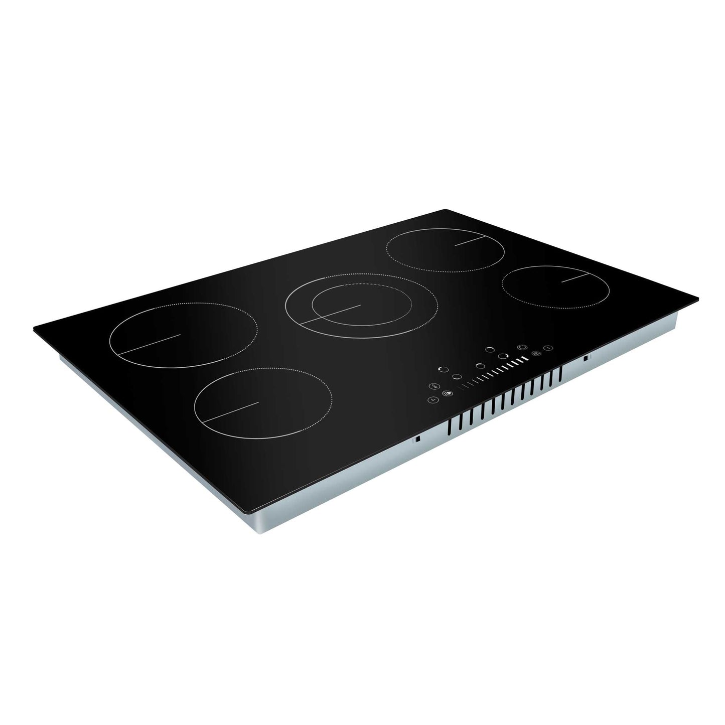 Baridi 77cm Built-In Ceramic Hob with 5 Cooking Zones, Black Glass, 8200W Hardwired - DH175