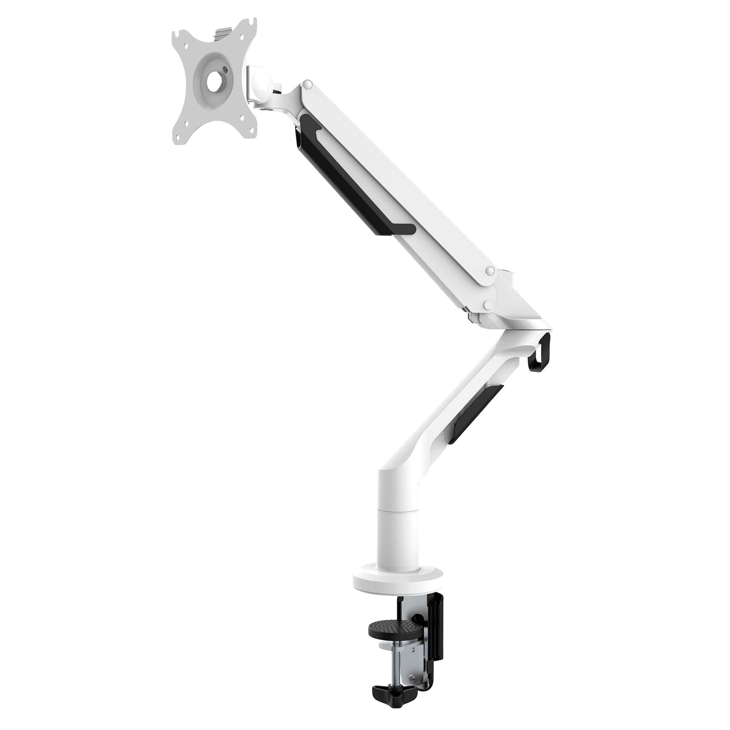 Single Monitor Arm, Adjustable & Rotating 12kg Load Capacity, 17-36" Screens - White - DH26