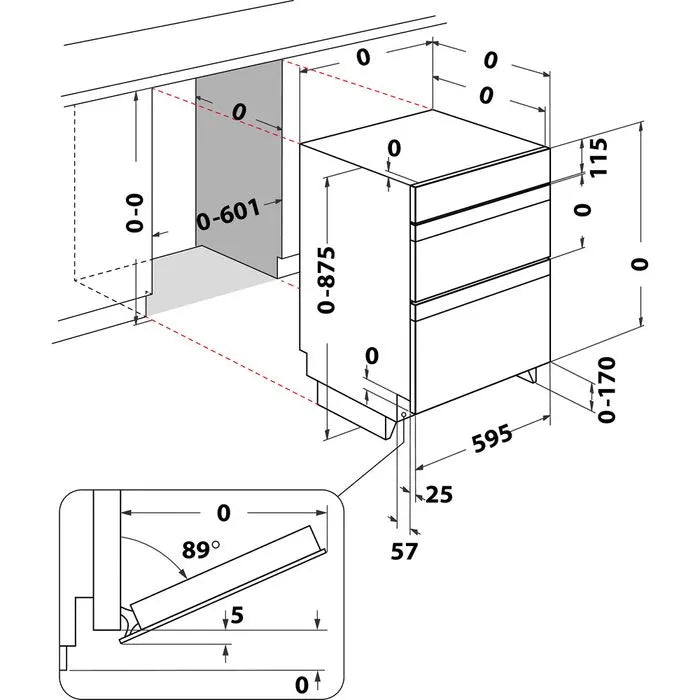 Indesit Built-in Electric Fan Double Oven | DII10DB | Black