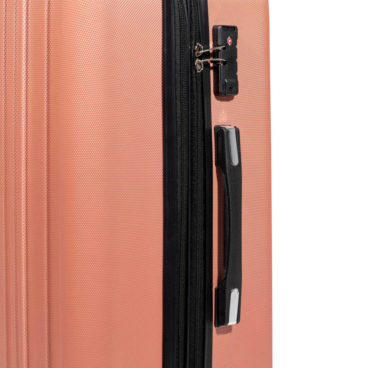 3 Piece Lightweight Luggage Suitcase Trolley Set ABS TSA Lock - Rose Gold - DL125
