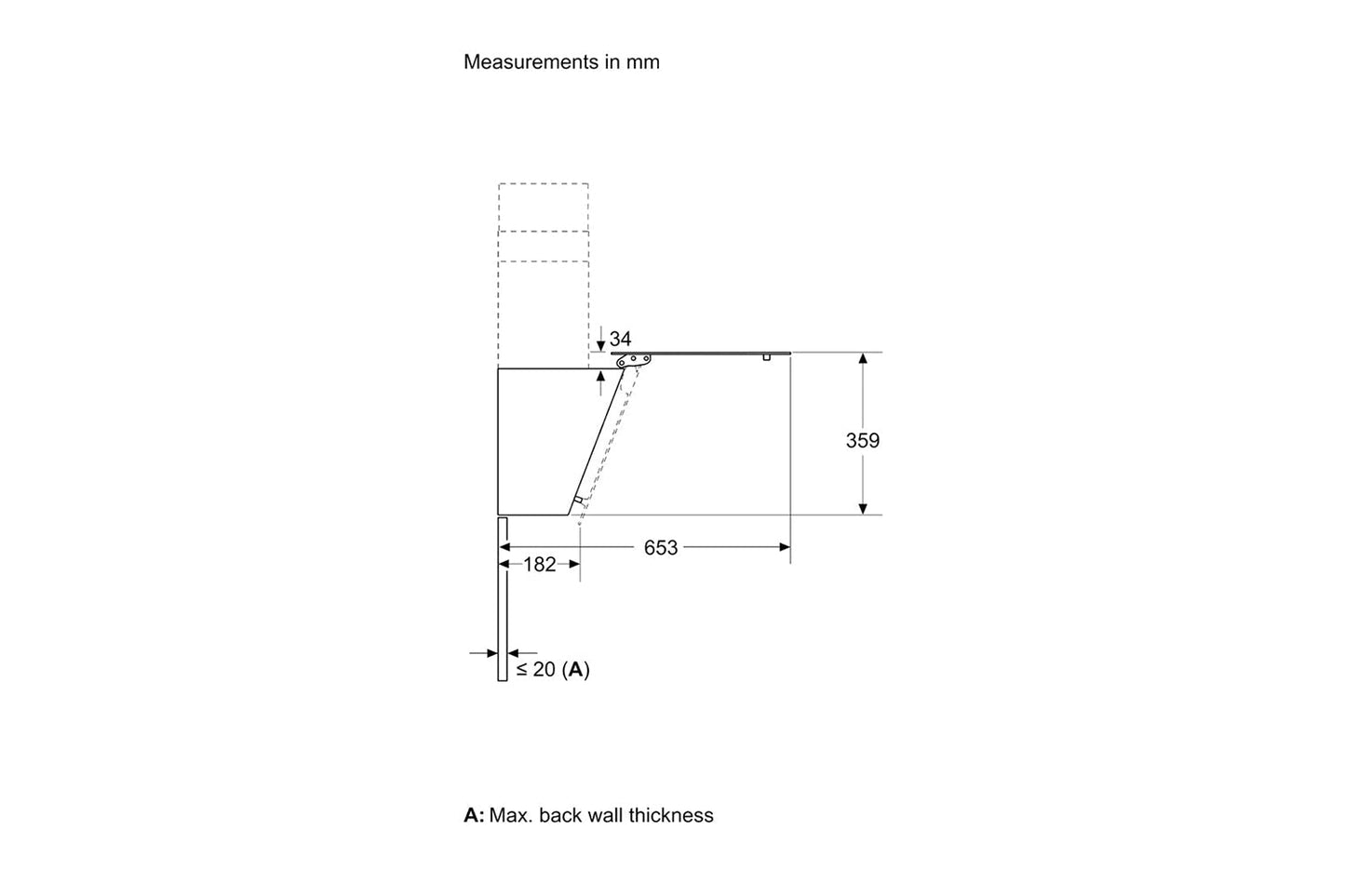 Bosch 60 cm Wall Mount Cooker Hood | DWK65DK60B | Black