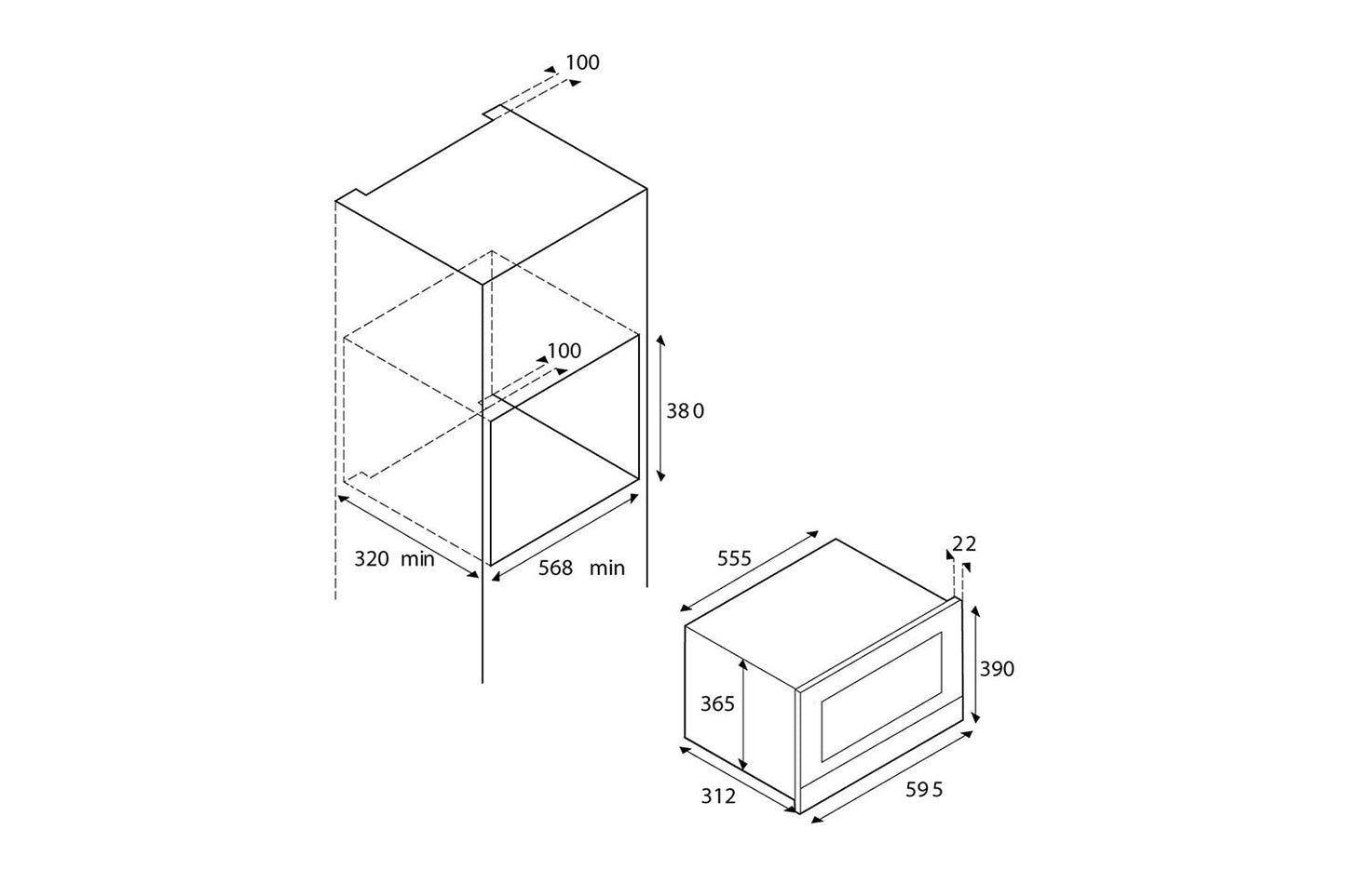 Bertazzoni 60cm Modern Series Built-In Electric Microwave Oven | F383MODMWSX | Stainless Steel