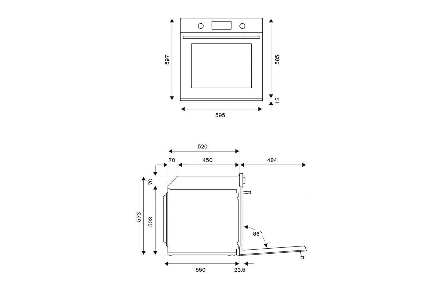 Bertazzoni 60cm Heritage Series Built-in Single Electric Oven | F609HEREKTNE | Black Matt