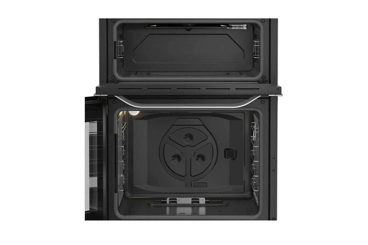 Hotpoint 60cm Double Oven Gas Cooker with Glass Lid | HDG6GDCWX | Stainless Steel