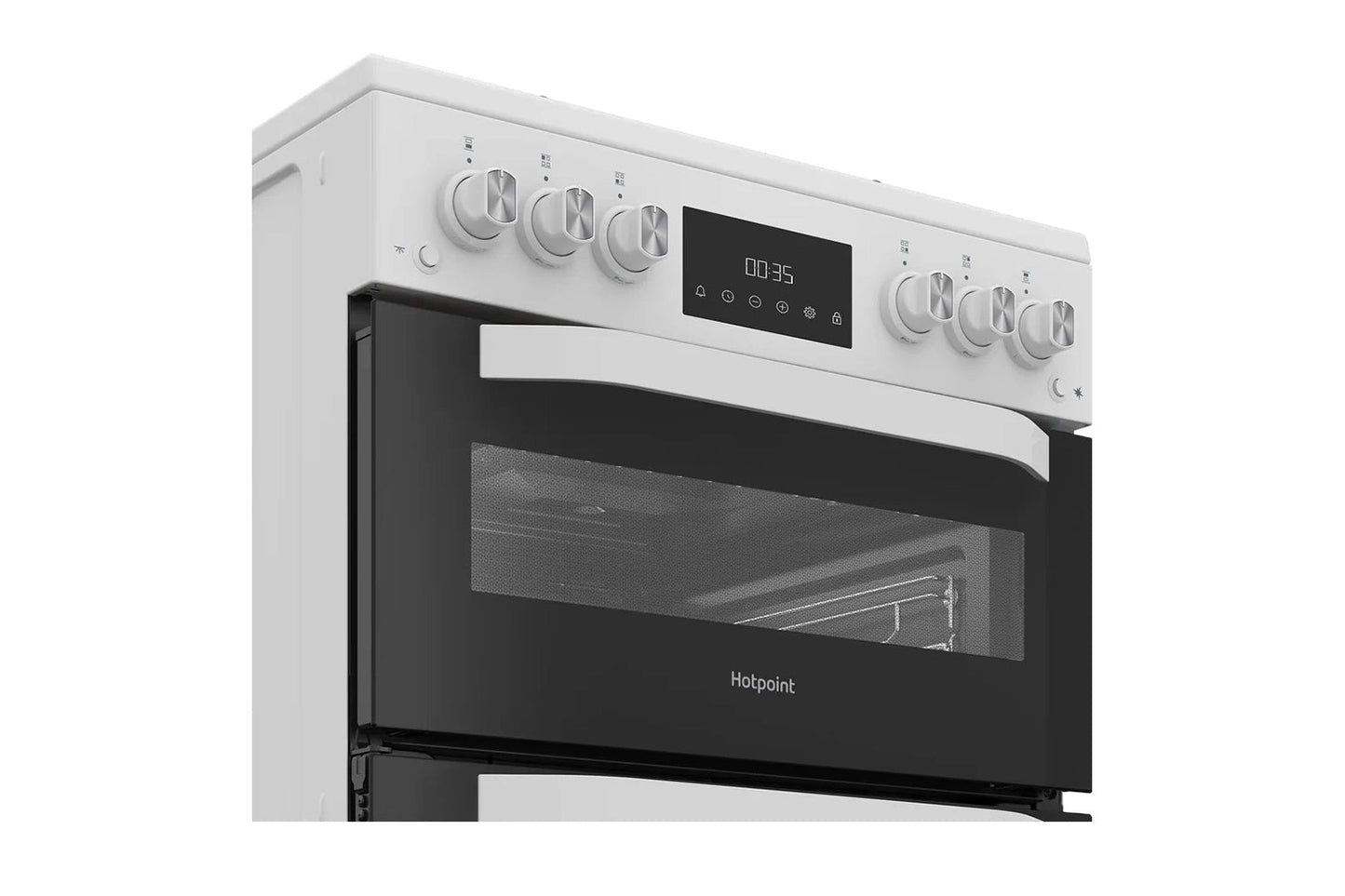 Hotpoint 60cm Single Oven Gas Cooker with Glass Lid | HDG6GDCW | White