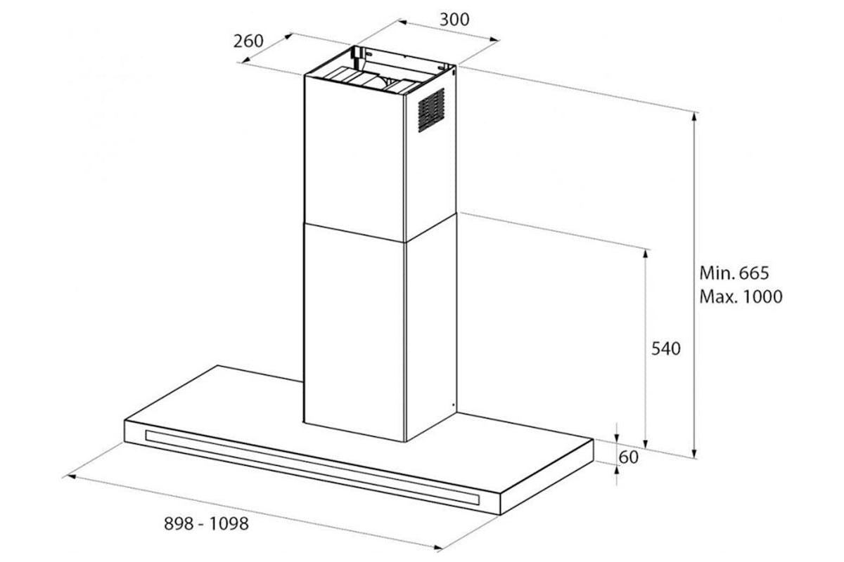 Rangemaster 100cm Hi-Lite Flat Hood | HLTHDS100SL/