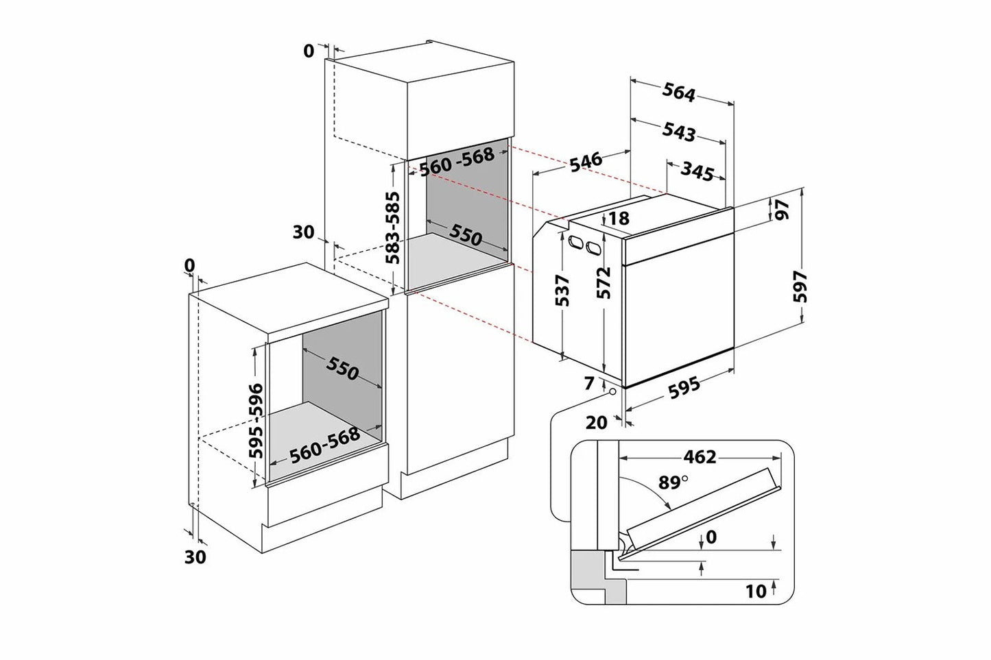 Hotpoint 73L Built-In Electric Fan Single Oven | HOI4S8PM0BUK | Black