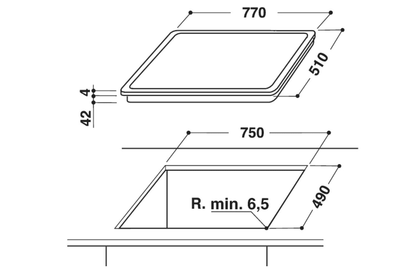 Hotpoint 77cm Built-in Electric Ceramic Hob | HR724BH | Black