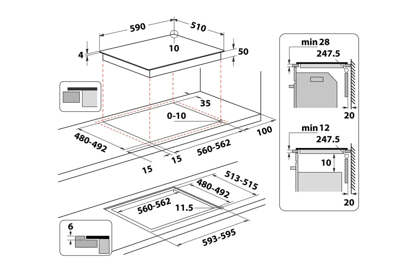 Hotpoint 60cm Built-in Induction Hob | HTX6014DCF