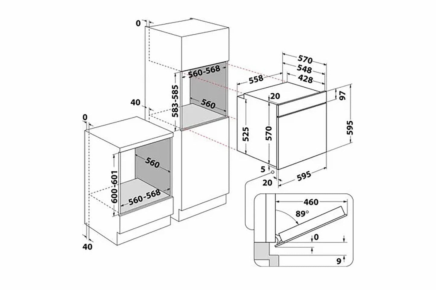 Indesit Built-in Electric Single Oven | IO232HW