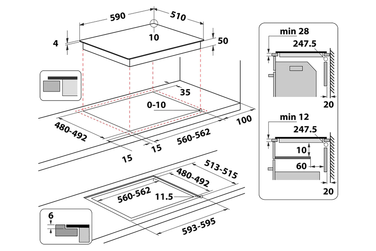 Indesit 59cm Built-in Induction Hob | IS83Q60NE