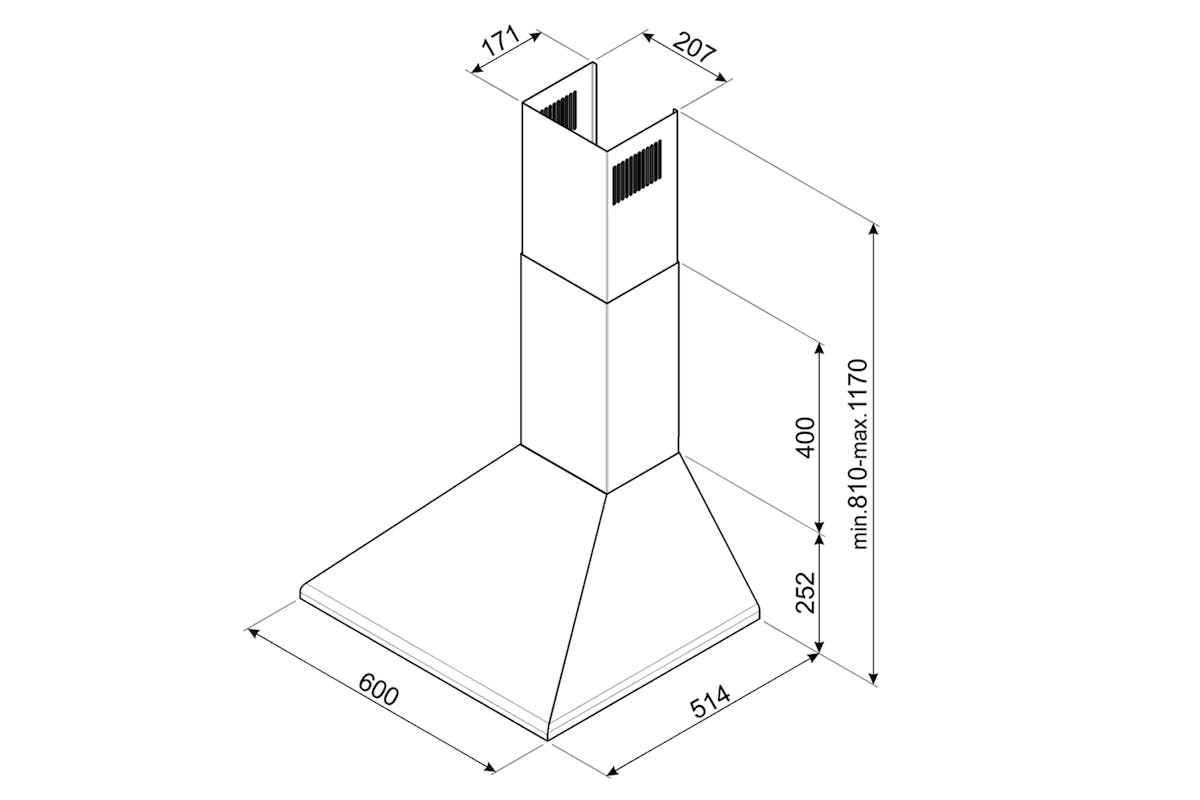 Smeg 60cm Chimney Cooker Hood | KSED65NEE