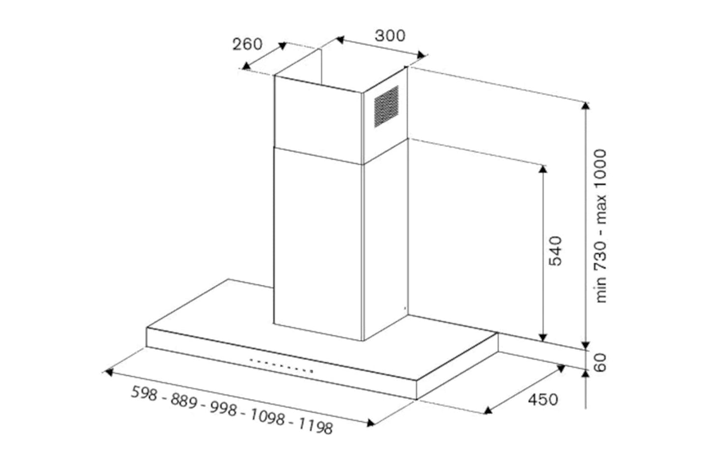 Bertazzoni 100cm Master Series Wallmount Cooker Hood | KT100P1NEV | Matt Black