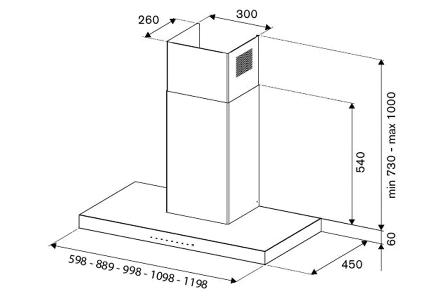 Bertazzoni Master Series 110cm Wall Mounted Cooker Hood | KT110P1XV