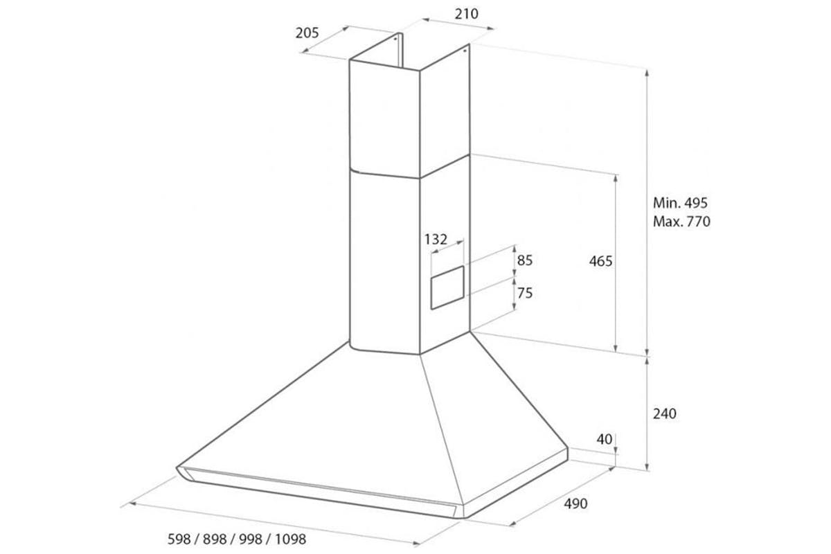 Rangemaster 110cm Chimney Hood | LEIHDC110SC/