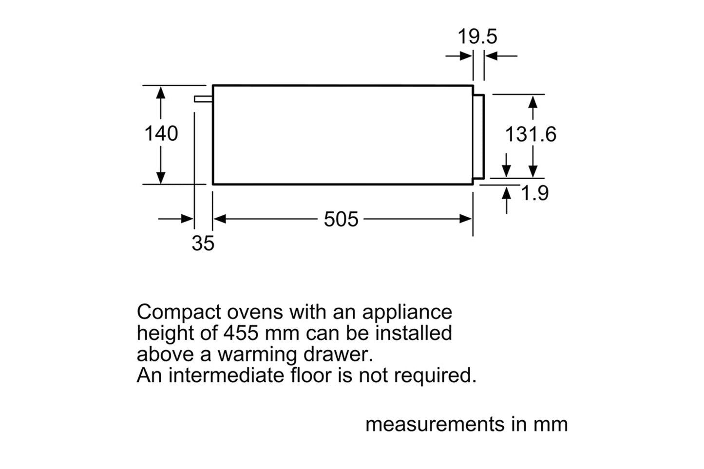 Neff Warming Drawer 14cm | N1AHA01G0B | Graphite Grey