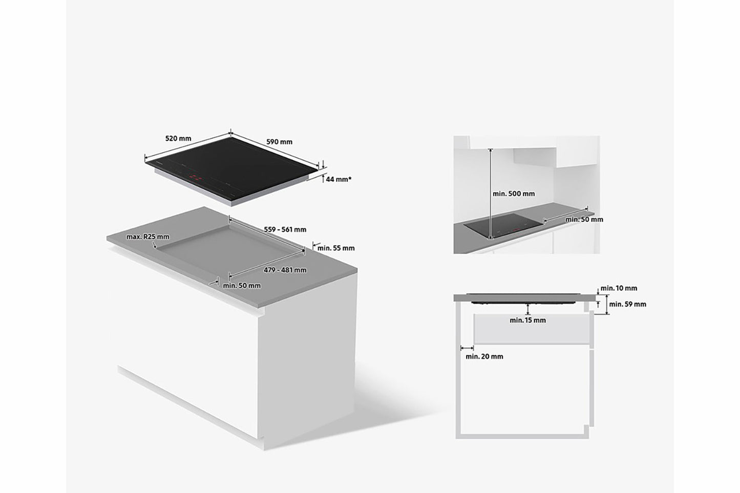 Samsung Slim Fit Built-in Induction Hob with Dual Flex Zone | NZ64B5066KK/U1