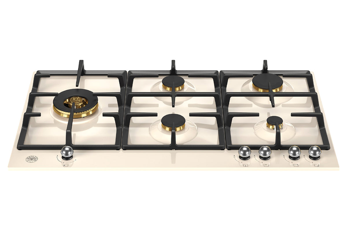 Bertazzoni Heritage Series 90cm 5 Burner Gas Hob | P905LHERAX | Avorio/Stainless