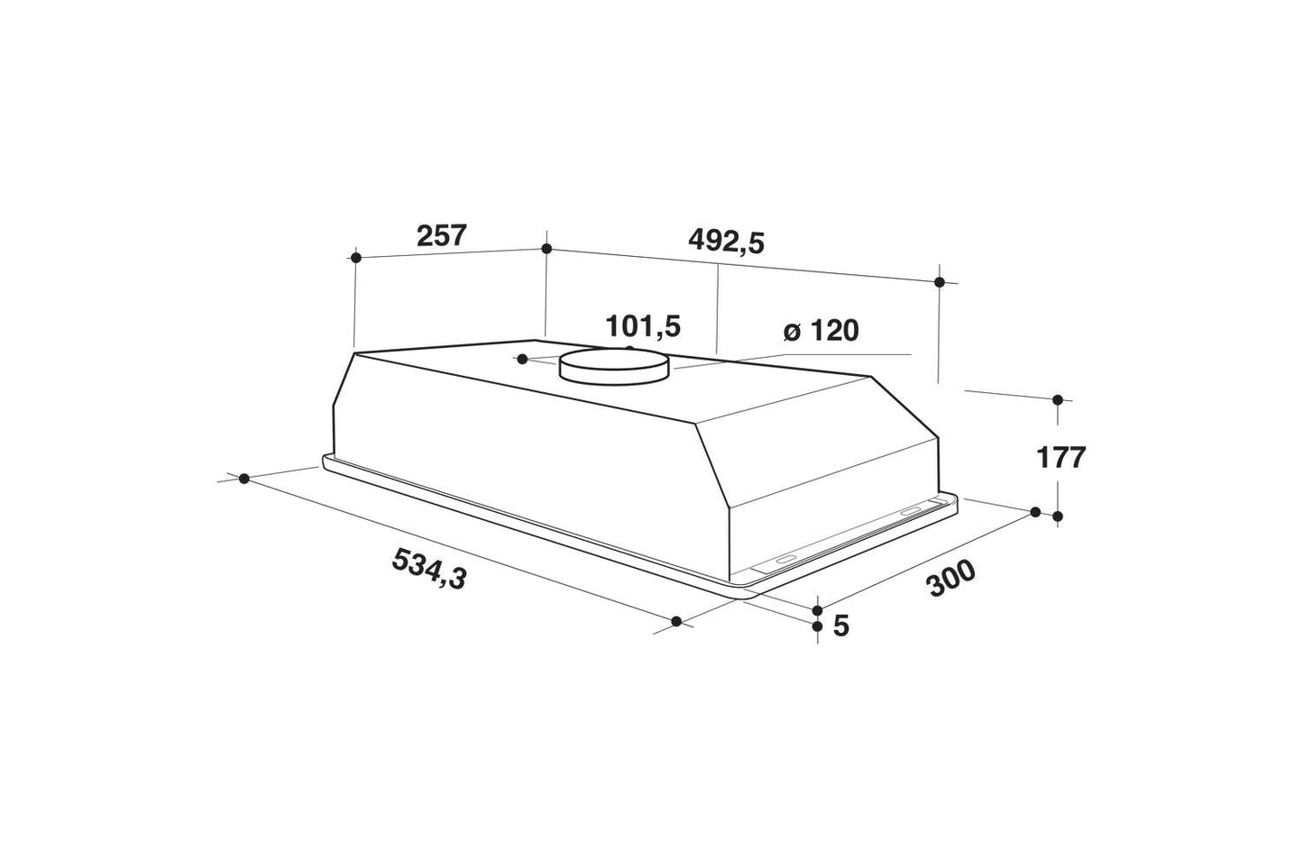 Hotpoint 60cm Built-in Cooker Hood | PCT64FLSS