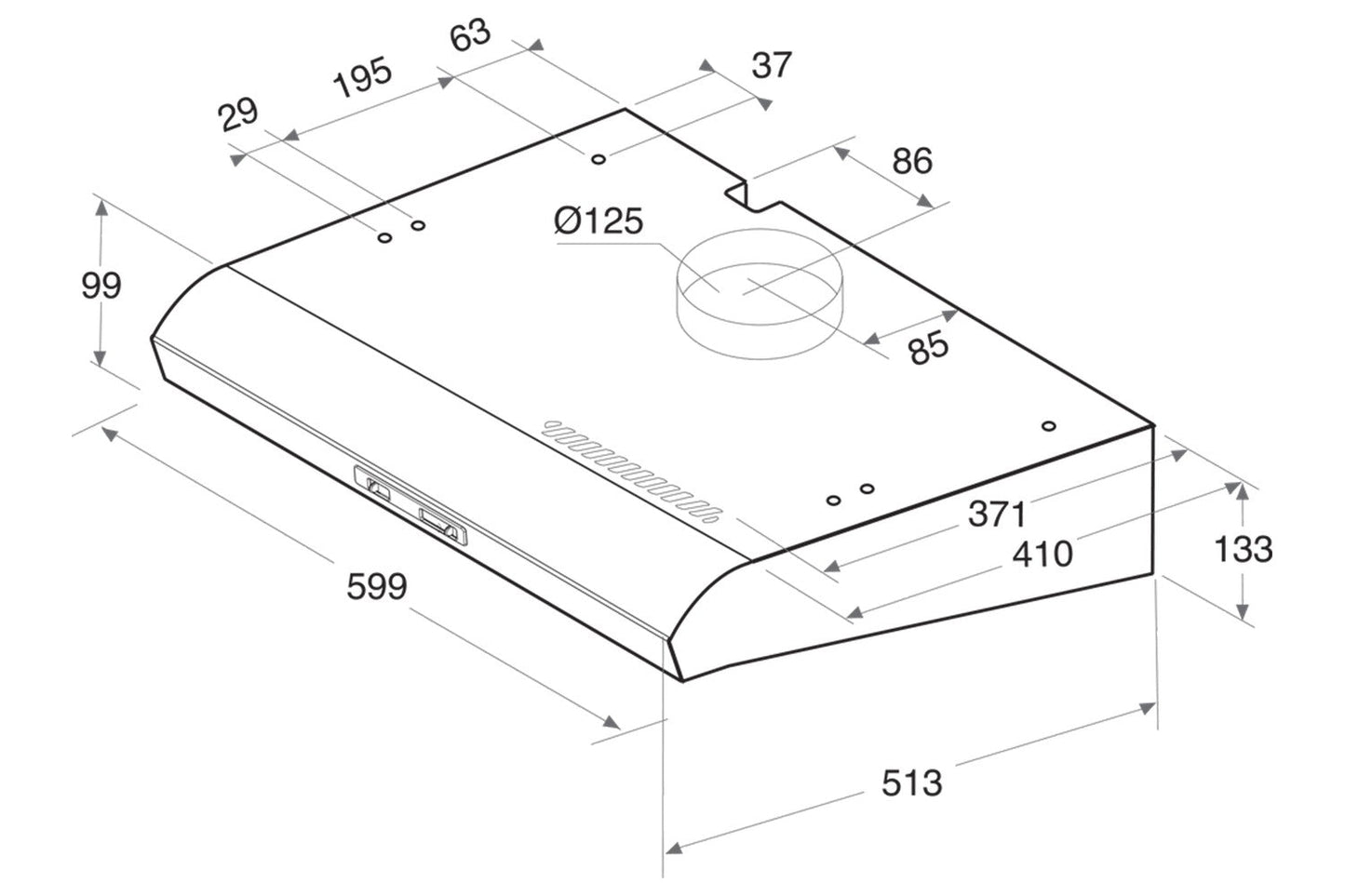 Hotpoint 60cm Built-in Cooker Hood | PSLMO65FLSK