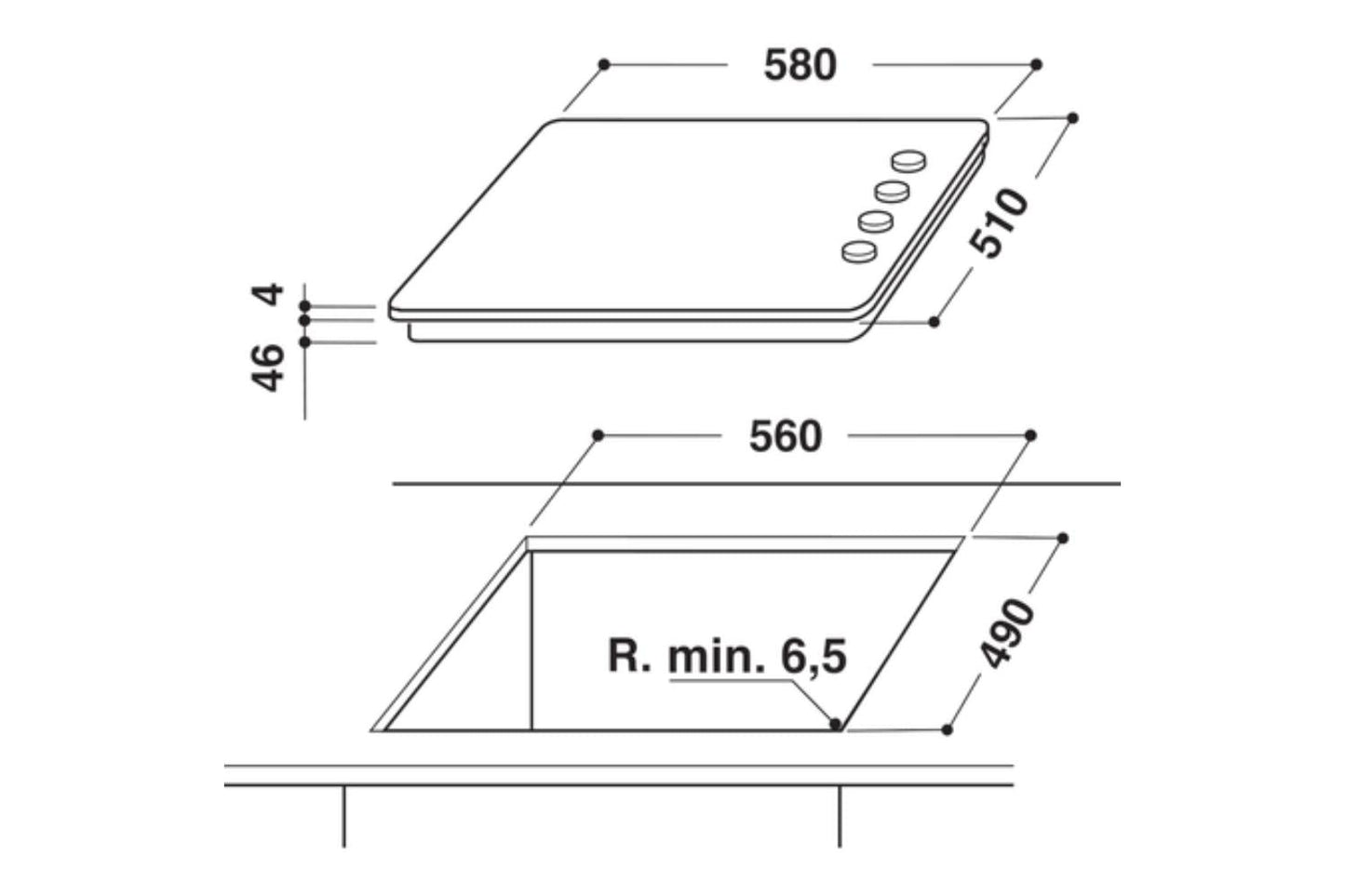 Indesit 58cm Built-in Ceramic Hob | RI860C