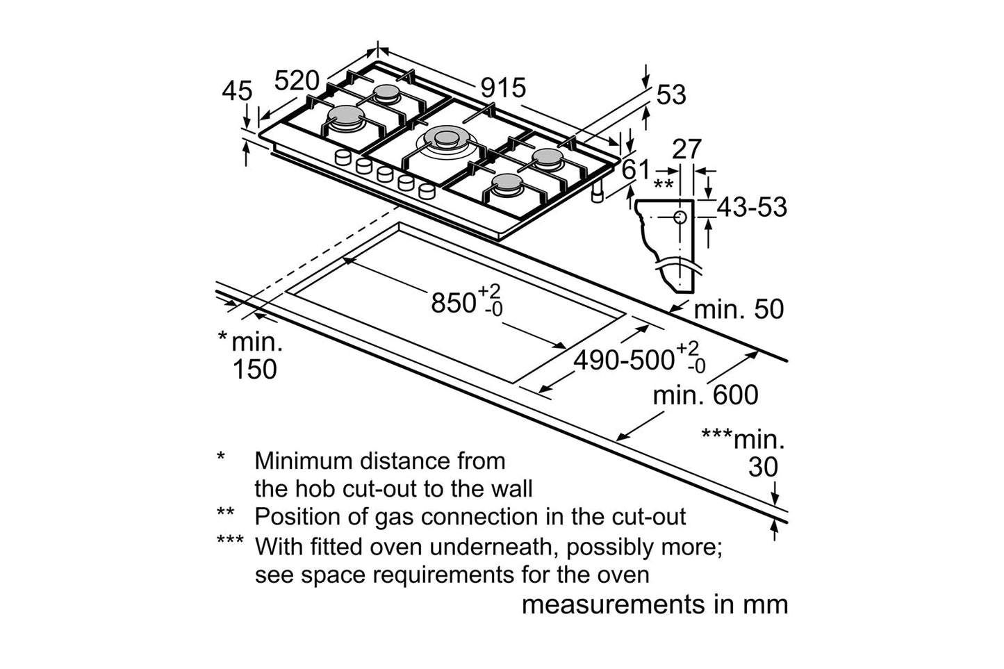 Neff N70 90cm Built-in Gas Hob | T29CIR8N0 | Stainless Steel