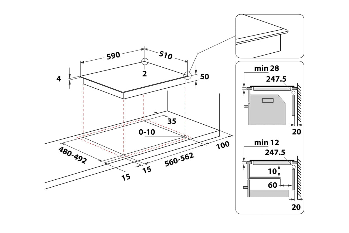 Hotpoint 59cm Flexi Zone Built-in Induction Hob | TB7960CBF