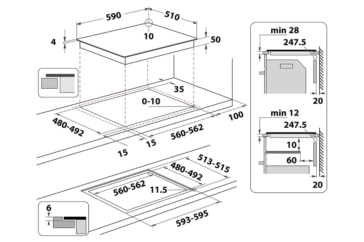 Hotpoint 59cm CleanProtect Built-in Electric Induction Hob | TQ1460SCPNE