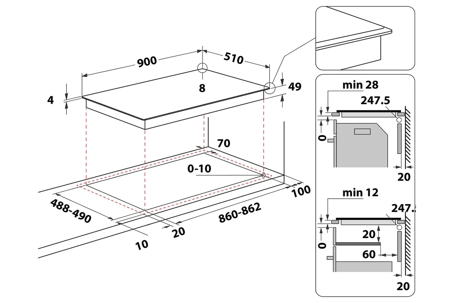Hotpoint 90cm My Menu Built-in Induction Hob | TT1090BA