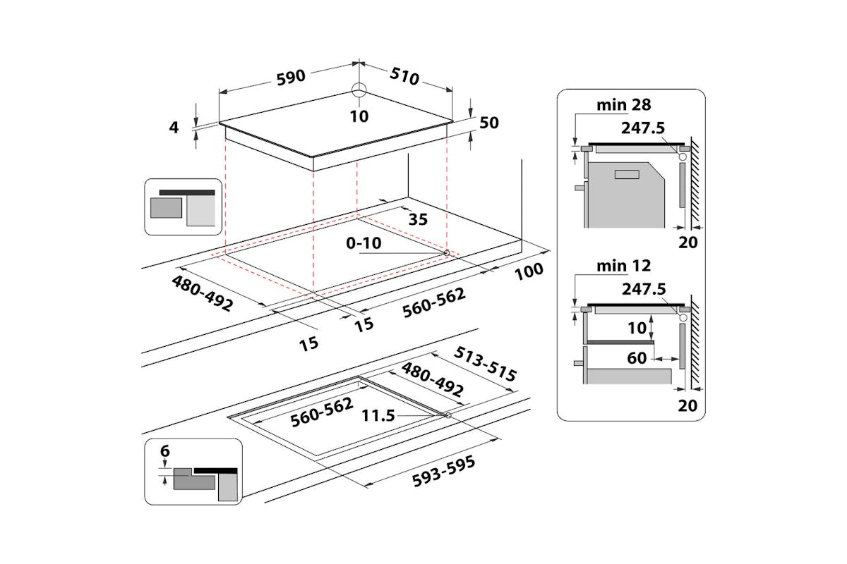 Whirlpool 60cm Built-in Induction Hob with Clean Protect | WFS3660CPNE | Black