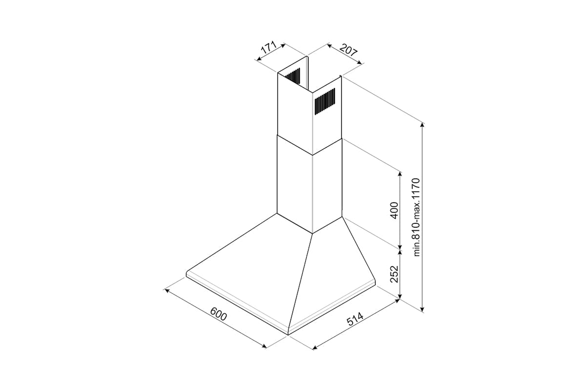 Smeg 60cm Chimney Hood | KSED65BE | White