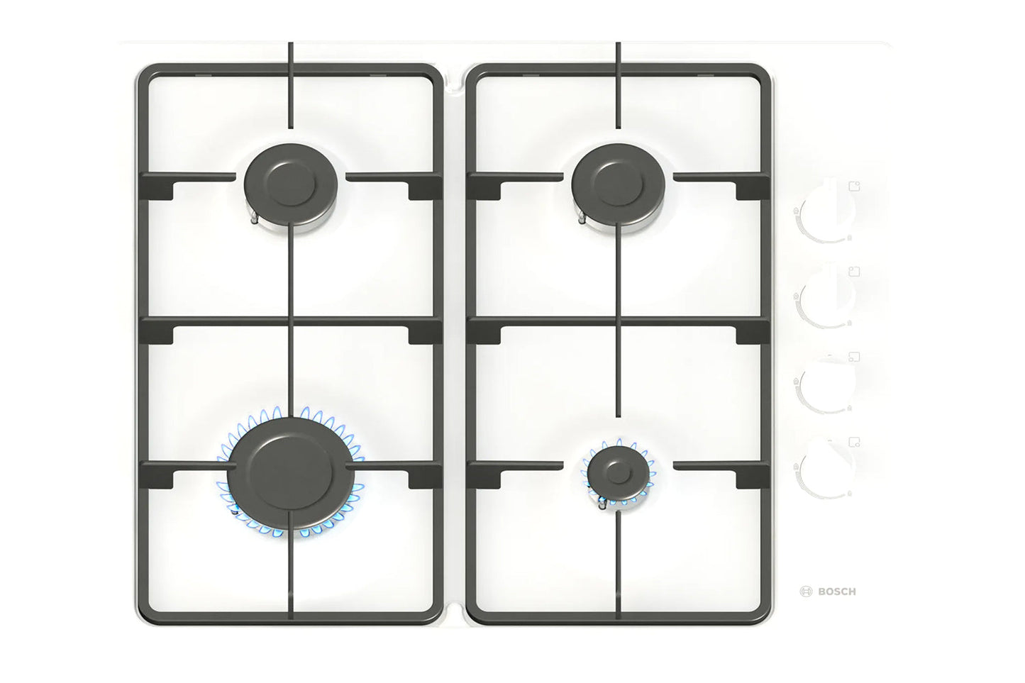 Bosch Series 2 60cm 4 Burner Gas Hob | PBP6B2K60 | White