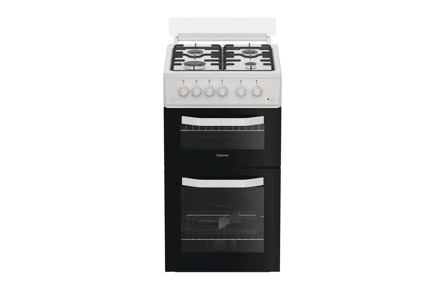 Hotpoint 50cm Double Oven Gas Cooker with Glass Lid  | HTG5GCWL
