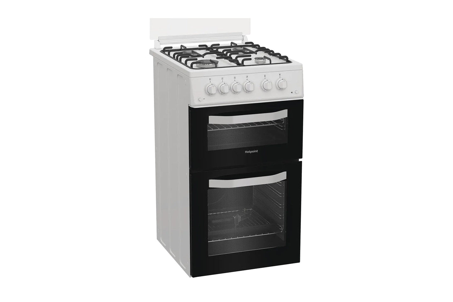 Hotpoint 50cm Double Oven Gas Cooker with Glass Lid  | HTG5GCWL