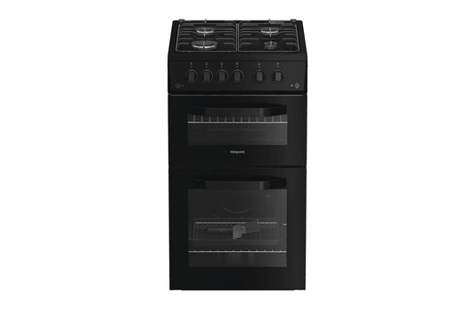 Hotpoint 50cm Freestanding Double Gas Cooker | HTG5GCB
