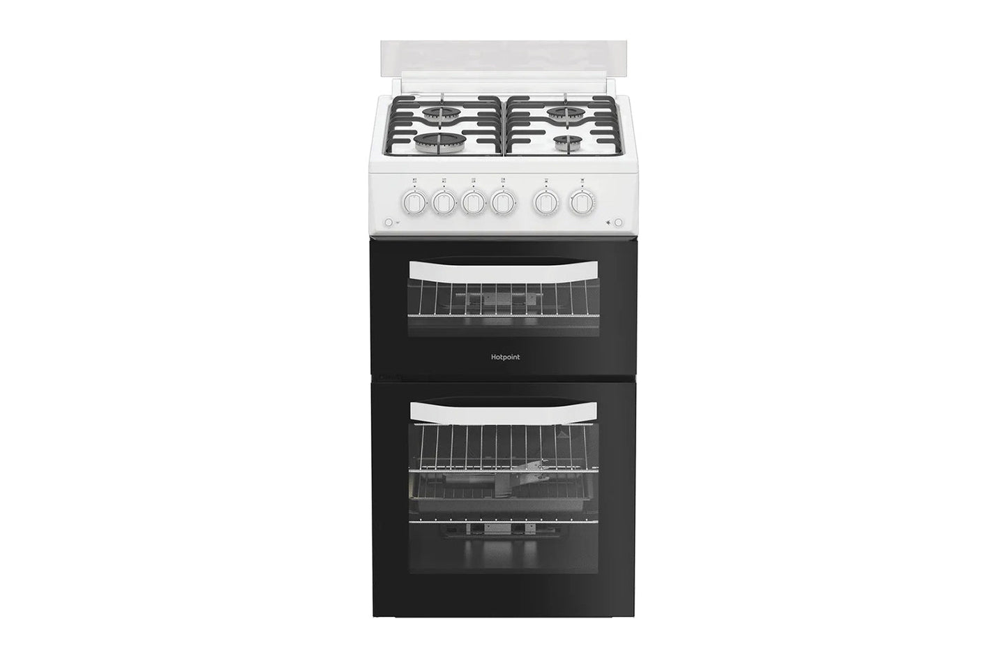 Hotpoint 50cm Double Oven Gas Cooker | HTG5GCW