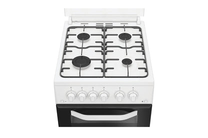 Hotpoint 50cm Double Oven Gas Cooker with Glass Lid  | HDG5GCW