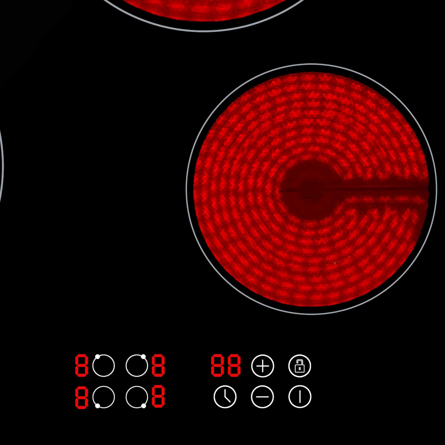 Baridi 60cm Built-In Ceramic Hob with 4 Cooking Zones, Black Glass - DH131