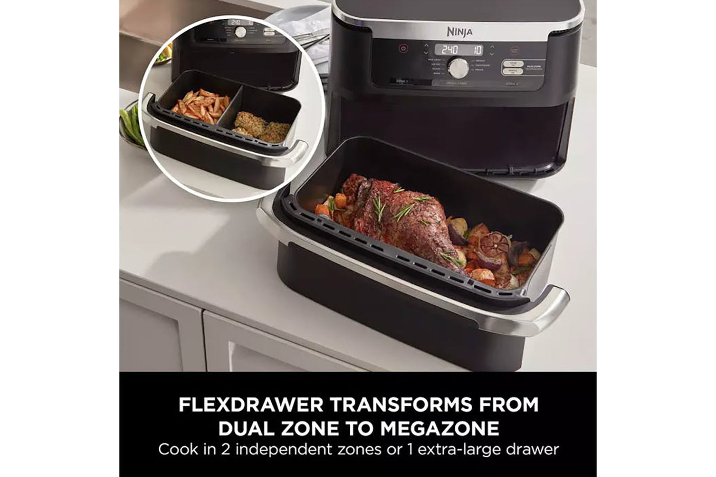 Ninja 10.4L Foodi Dual Zone Air Fryer | AF500UK | Black
