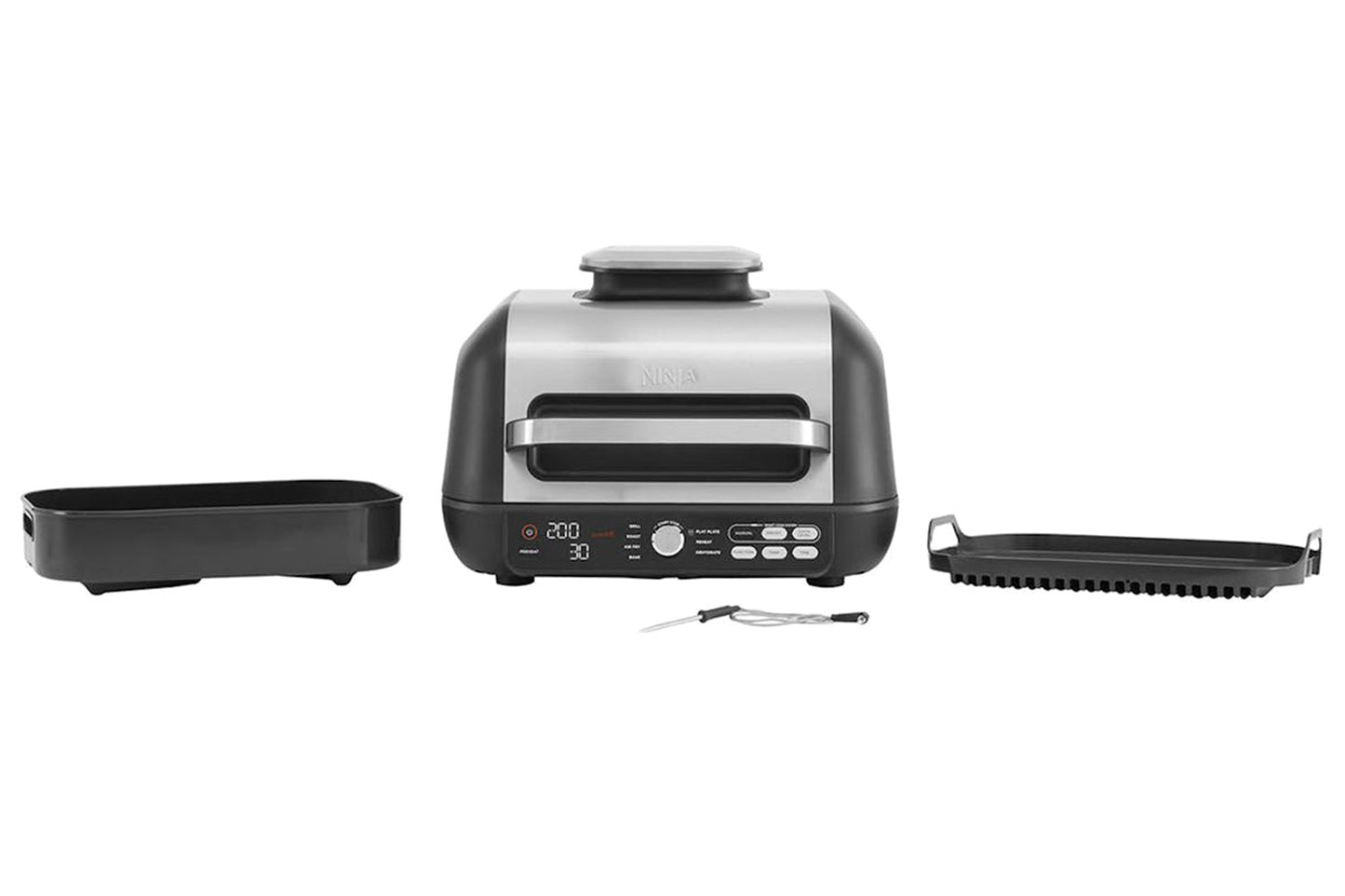 Ninja 3.8L Foodi Max Pro Health Grill, Flat Plate & Air Fryer | AG651UK | Black