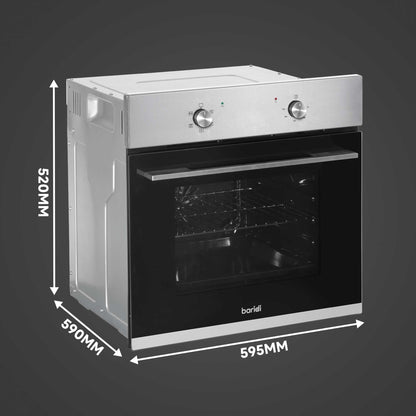 Baridi Ceramic Hob with 4 Zones, Fan-Assisted Electric Oven & Cooker Hood - DH188